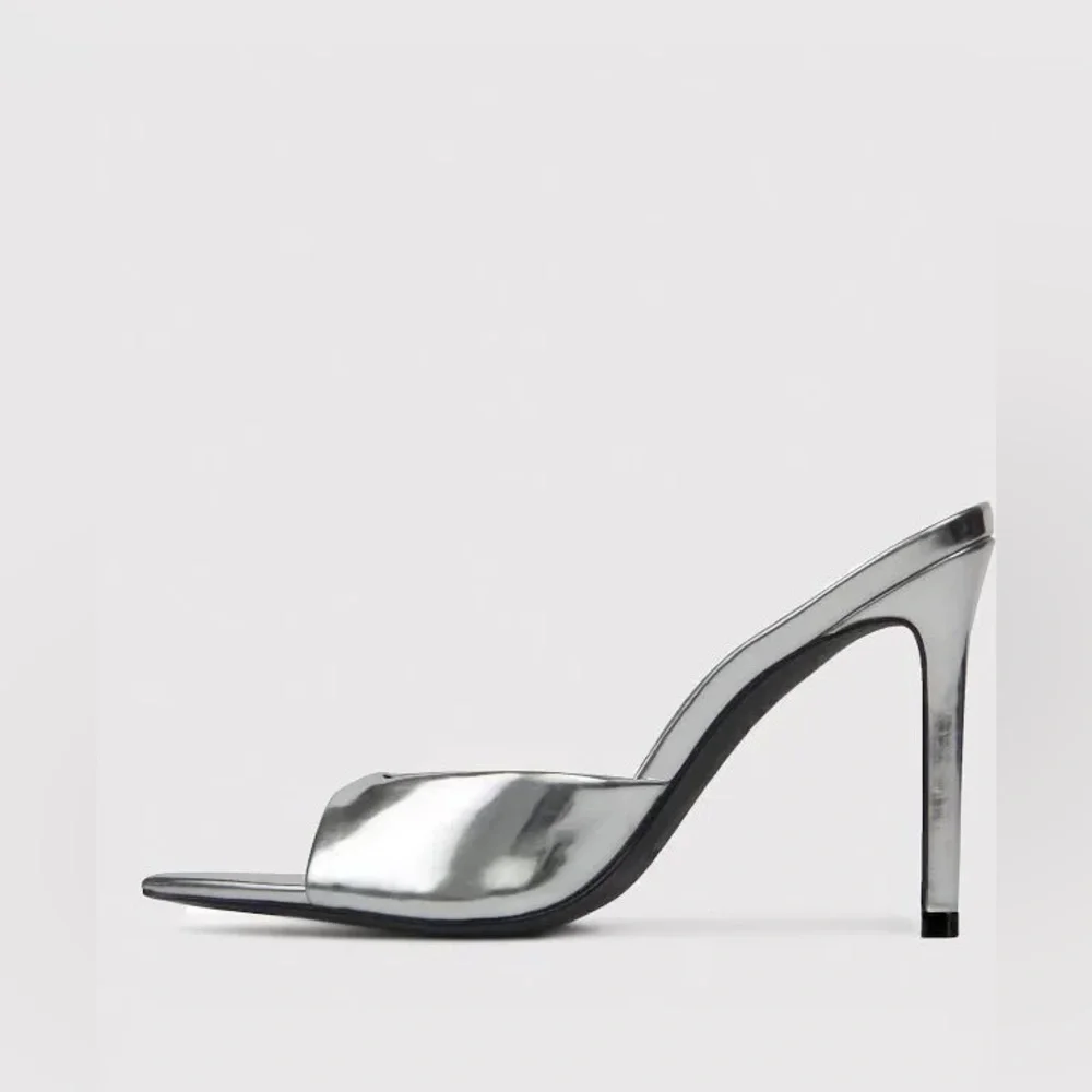 😎 Black Suede Studio Brea 100 heels mirrored silver - Picture 4 of 13